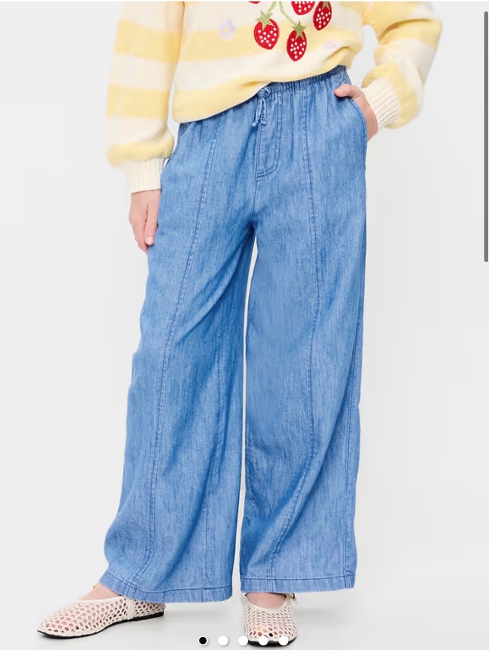 Old Navy Pull-On Wide-Leg Chambray Pants